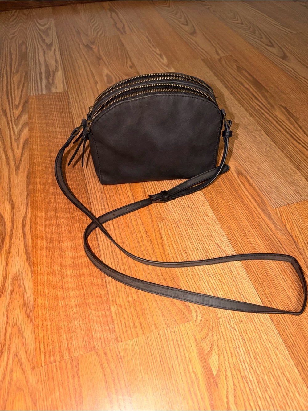 Universal Treads Grey Crossbody Bag with Dual Zippers